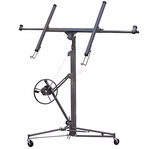 Switzer 15ft Heavy Duty Drywall Hoist and Plasterboard Lifter with Manual Hand Winch, Grey – 1