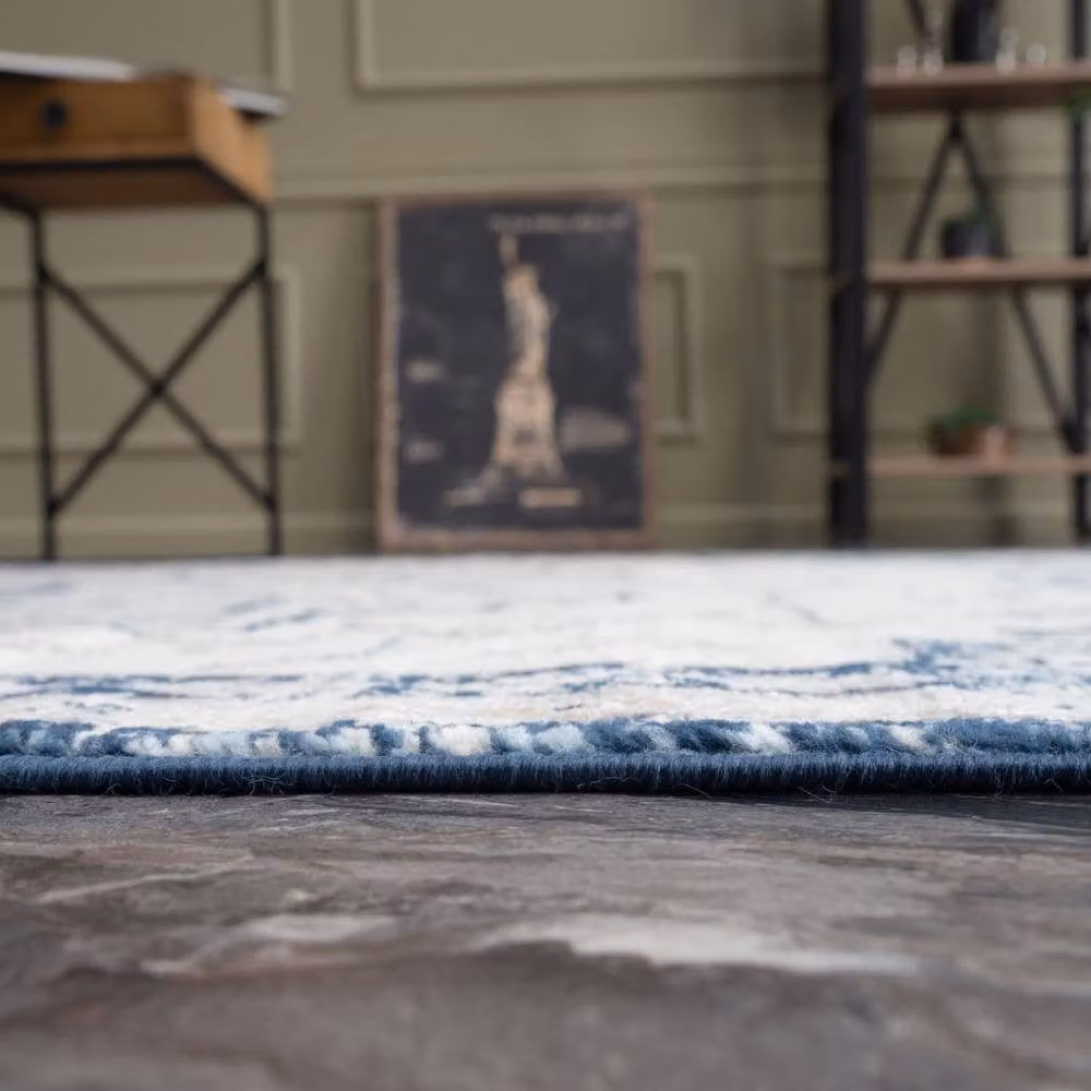 THE RUGS Montana Medallion Oriental Area Rug in Navy, Cream and Beige, W: 240 cm, D: 340 cm – 4