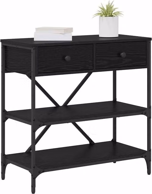 Berkfield Home Traditional Console Table in Black Oak, W/D/H: 75 x 34.5 x 75 cm – 1