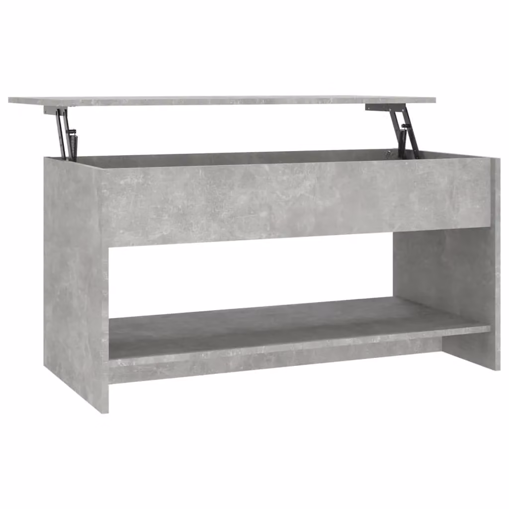 Berkfield Home 809651 Modern Rectangular Coffee Table in Grey with Lift Mechanism, W: 102 cm, D: 50 cm, H: 52.5 cm – 2