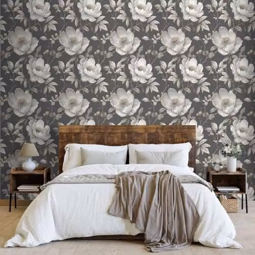Muriva Alethia Black Floral Botanical Wallpaper Roll – 2