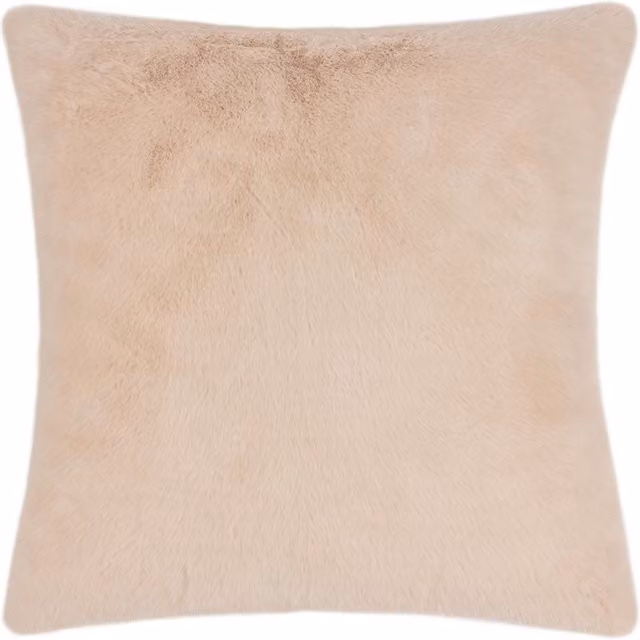 Make It A Home Stanza Faux Fur and Velvet Cushion in Brulee Beige/Yellow, W/D/H: 55 x 55 x 1 cm