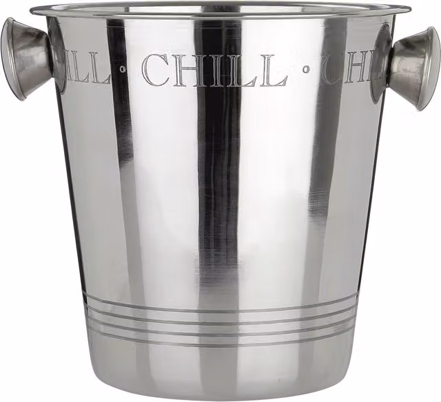Orsina Bombay Chill Striped Stainless Steel Wine Cooler in Silver