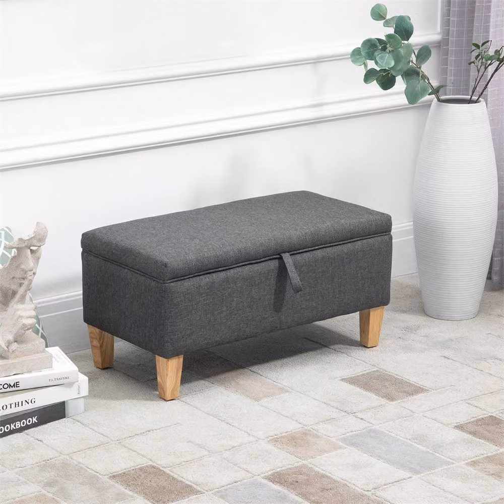 Kelvenix Linen Storage Ottoman in Dark Grey – 3