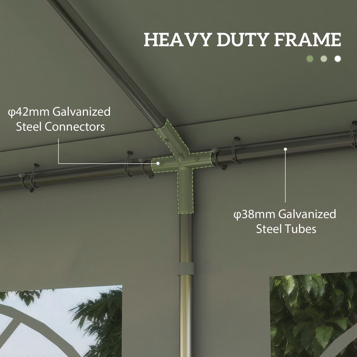 Outsunny White Wedding Tent and Portable Carport Shelter with Removable Sidewalls, Doors and Windows, W: 6 m, D: 4 m, H: 2.8 m – 4