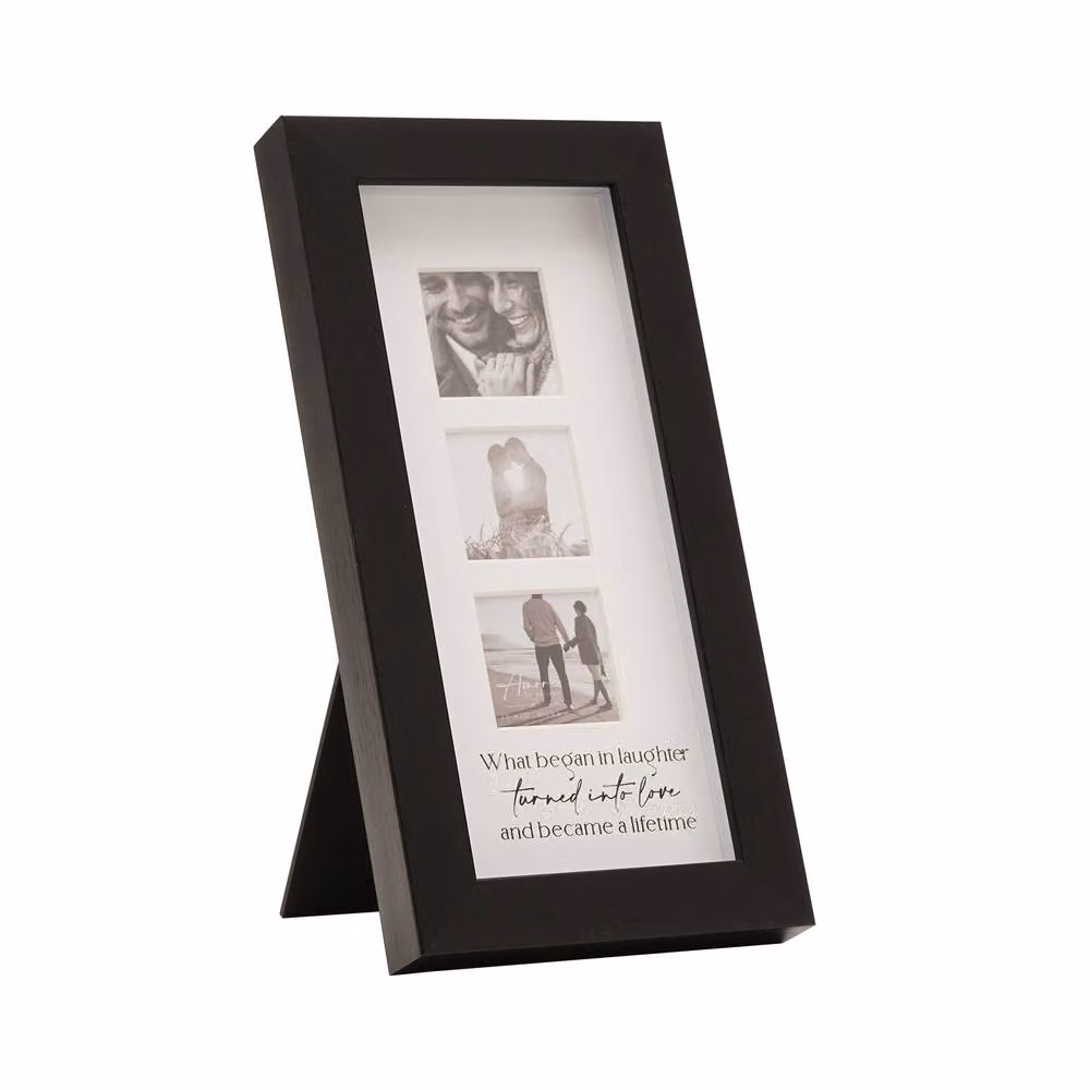 Juliana Amore Black Narrow Triple Wood Picture Frame for Wedding or Anniversary Gifts – 2