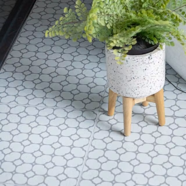 D-C-Fix Bloomy Grid Self Adhesive Vinyl Floor Tiles, White, Pack of 11, W/D/H: 30.48 x 30.48 x 30.48 cm – 1
