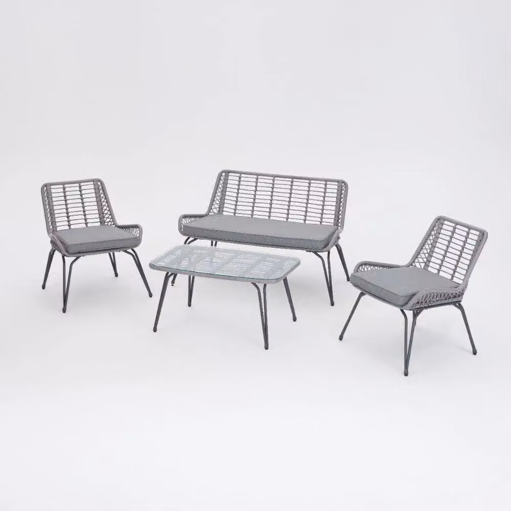 Home Detail Modern Rattan Garden Lounge Set in Grey and Beige – 2