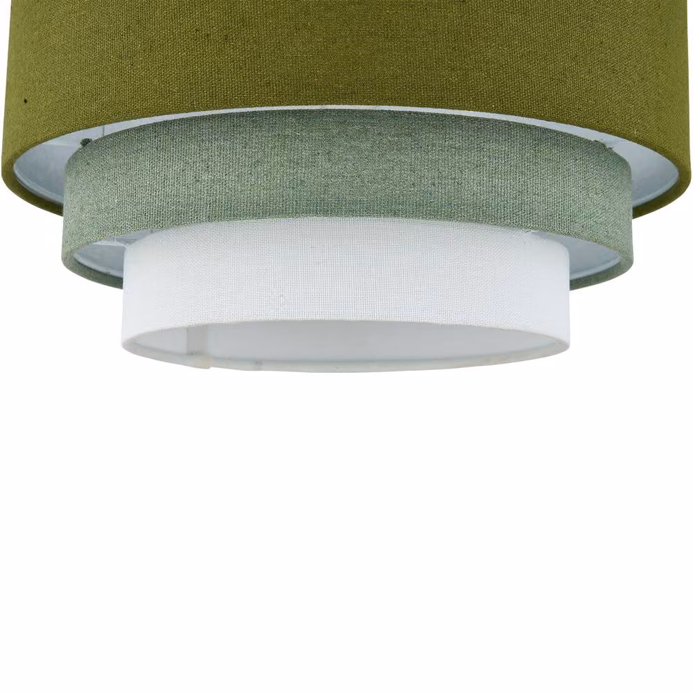 First Choice Lighting Gabi Set of 2 Sage Green Ombre Linen 3 Tier Ceiling Light Shades – 3