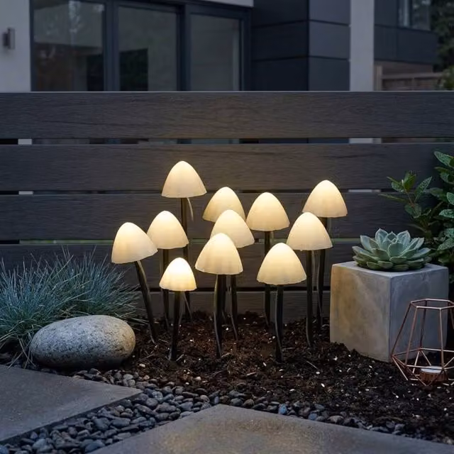 Garden Greatness Lumi 10 Pack Solar Mushroom Stake LED Lights in Multicolour and White