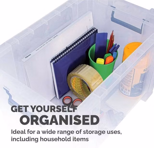 EONLION ProStore Stackable Storage Boxes with Lids, 26L, Clear, 2 Pack, W: 50 cm – 1