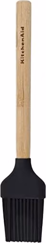 KitchenAid 3-Piece Bamboo and Silicone Baking Set with Spoon Spatula, Pastry Brush and Mixer Spatula in Black and Brown – 2