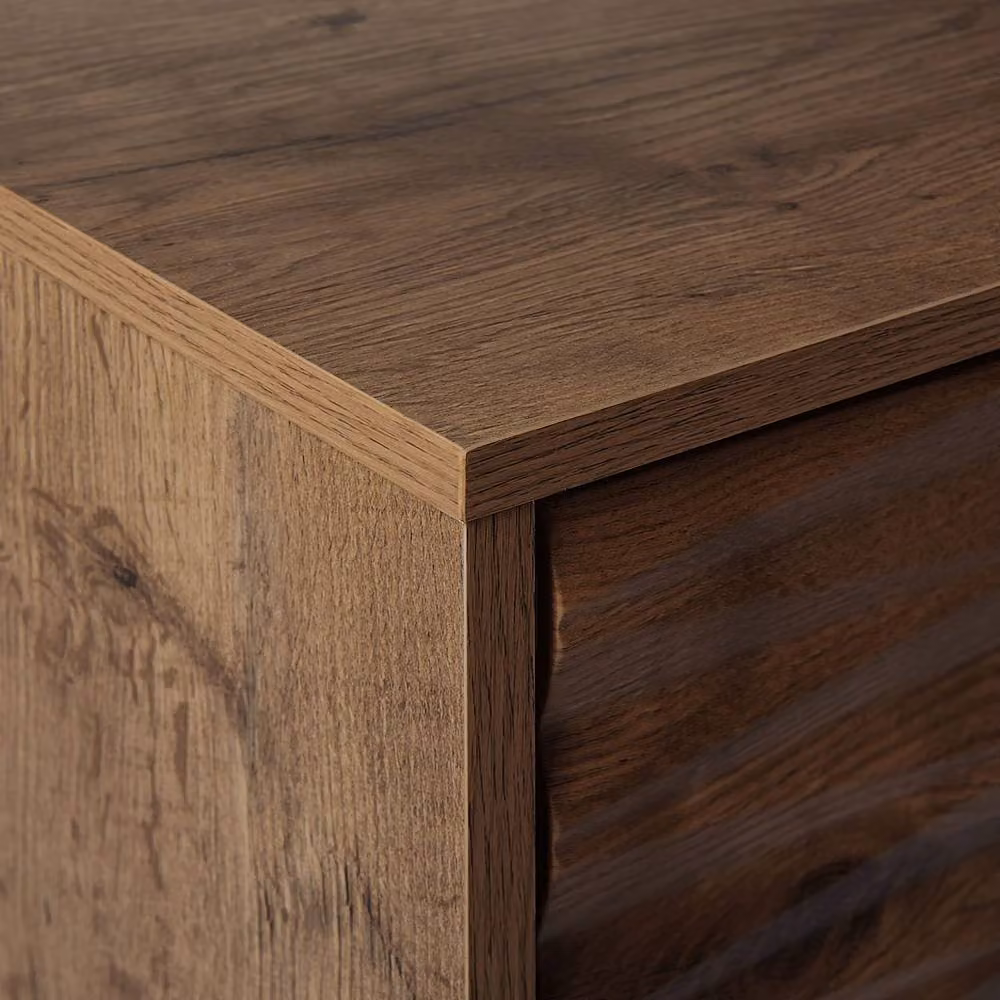 Wyld and Coco Dark Brown Retro TV Stand for up to 75 Inch TVs with Two Cabinets, W: 160 cm, D: 40 cm, H: 46 cm – 4