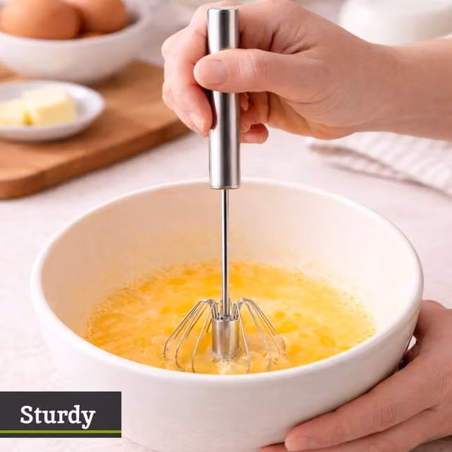 Orsina Stainless Steel Press Whisk in Silver