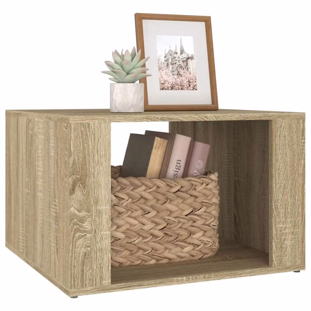 Berkfield Home Sonoma Oak Bedside Table in Brown, W/D/H: 57 x 55 x 36 cm – 3