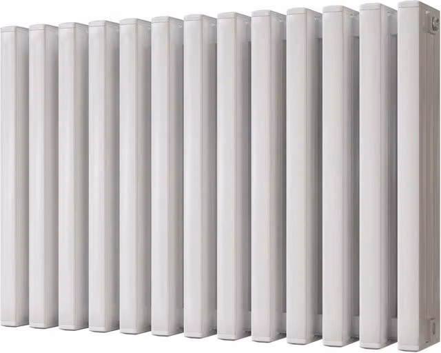 UK Radiators Temple White Square Tube Horizontal Traditional Cast-Iron Style Radiator, W: 88.6 cm, H: 60 cm