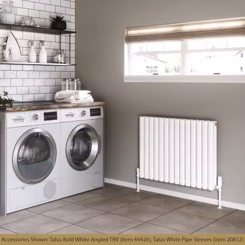 UK Radiators Omeara White Elliptical Tube Horizontal Designer Radiator W: 81.2 cm, H: 60.0 cm – 2