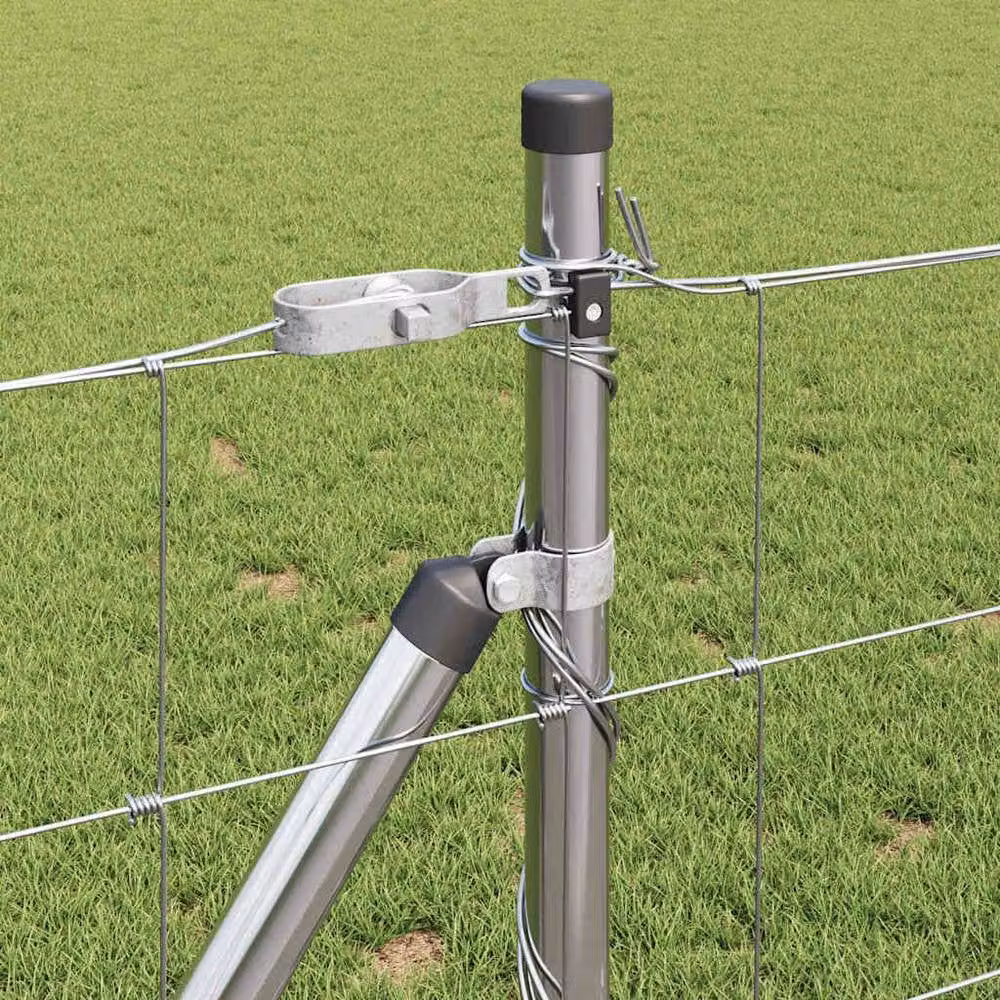 Berkfield Home Modern Field Fence, Galvanised Steel, Silver, W: 0.8 m, L: 25 m – 3