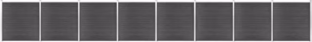 Berkfield Home WPC Fence Panel Set, Black, W: 1391 cm, H: 186 cm – 1