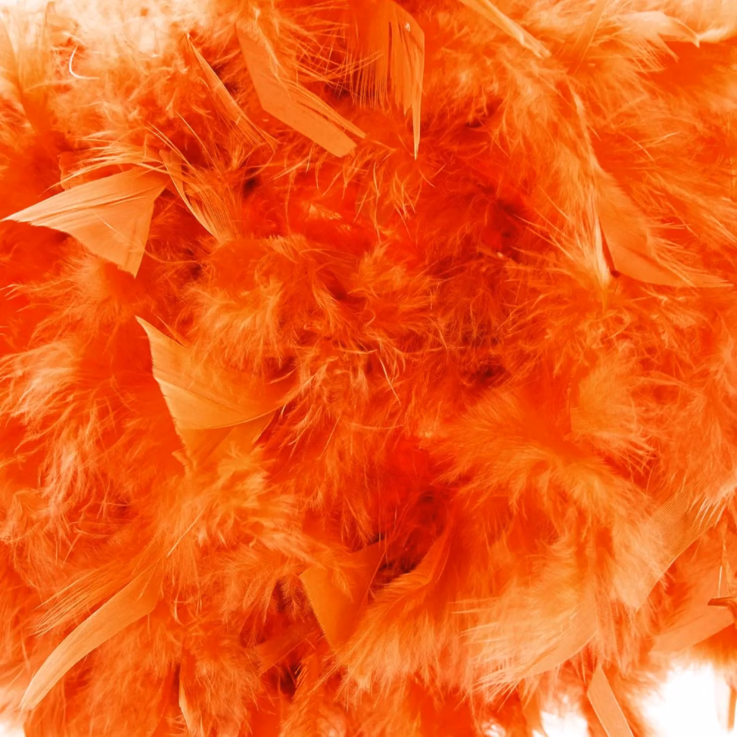 Happy Homewares Modern Genuine Feather Decorated Pendant Light Shade in Orange, Diameter: 25.4 cm – 2