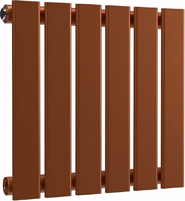 Lux Heat Flat Horizontal Wall Mounted Steel Radiator in Bronze, W/D/H: 80 x 40 x 8.5 cm