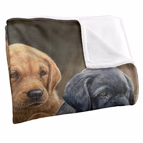 Wild Wings Puppies Silky Touch Super Soft Fleece Throw Blanket in White, W/D/H: 152 x 127 cm – 2