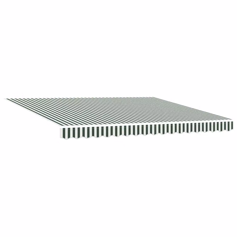 Berkfield Home Manual Retractable Wall-Mounted Awning with LED, Green and White Striped, W: 400 cm, D: 300 cm – 2