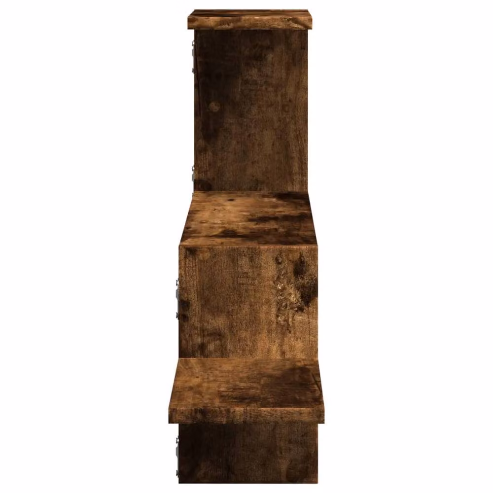 Berkfield Home Wall Mounted Smoked Oak Shelf in Brown, W/D/H: 104 x 15 x 49 cm – 3