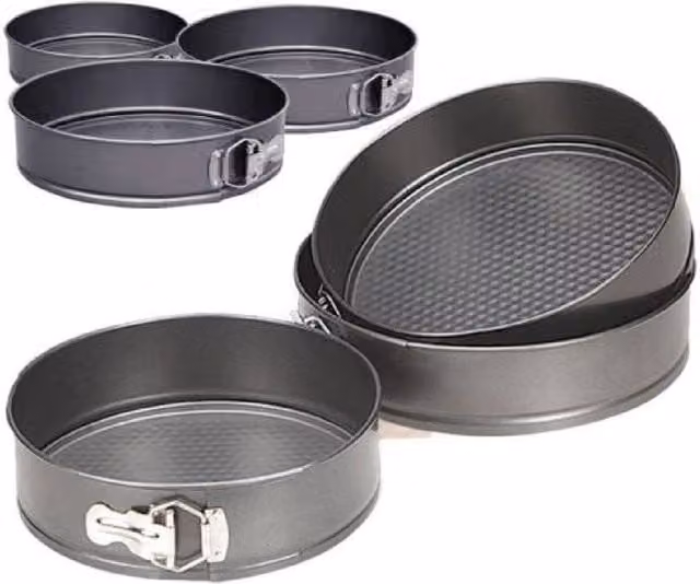 BARGAINS-GALORE 3-Piece Non-Stick Round Springform Cake Pan Set in Black