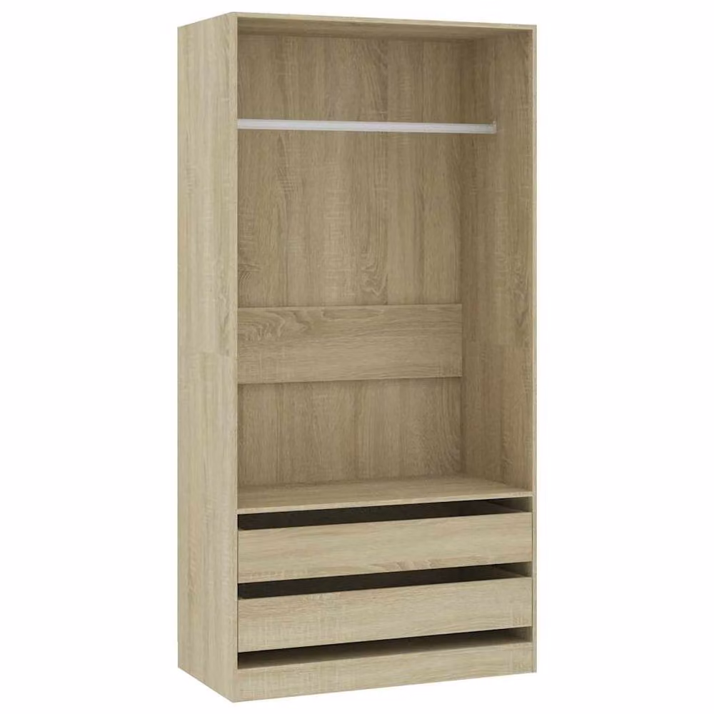 Berkfield Home Sonoma Oak Wardrobe in Brown, W/D/H: 100 x 50 x 200 cm – 3