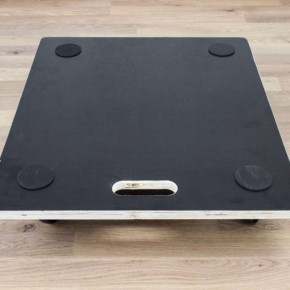 FLAVORA Large 4 Wheel Heavy Duty Wooden Transport Dolly Moving Platform in Black – 5