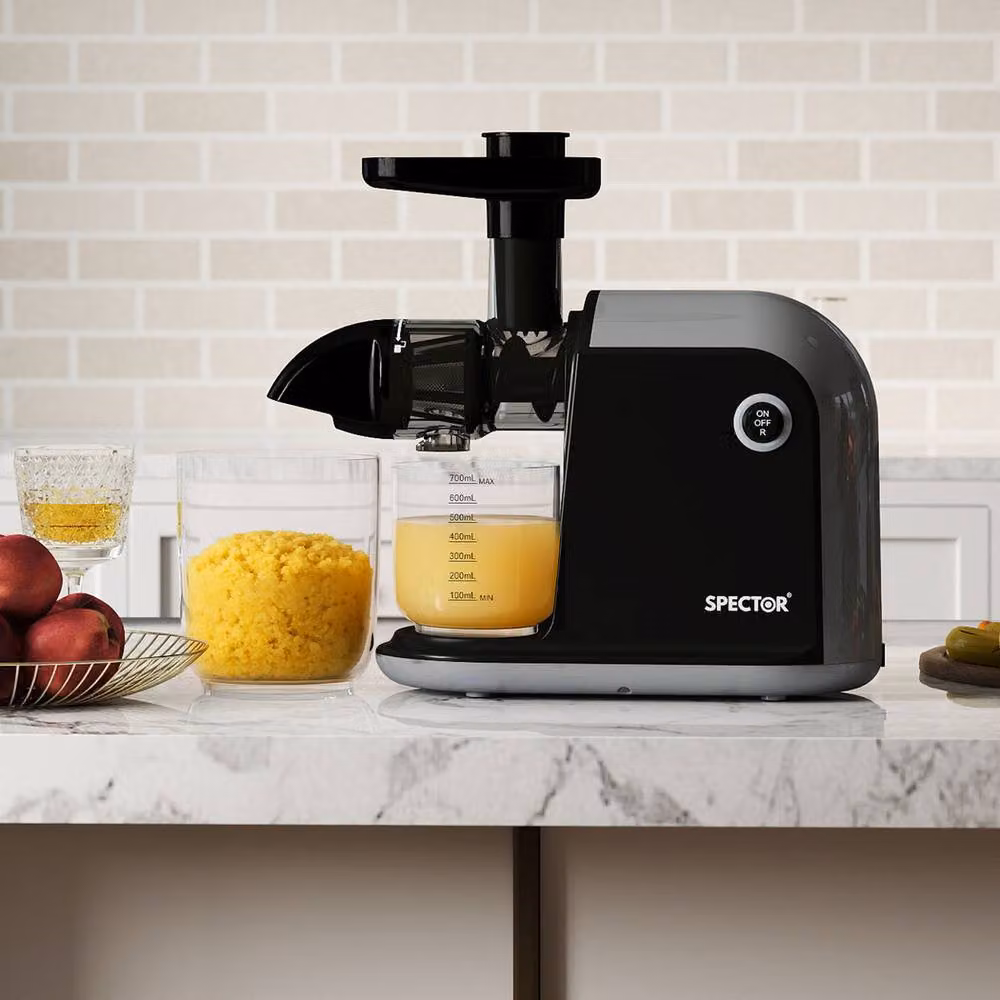 Spector 150W Slow Juicer, Black Plastic and Stainless Steel Cold Press Fruit and Vegetable Extractor – 2
