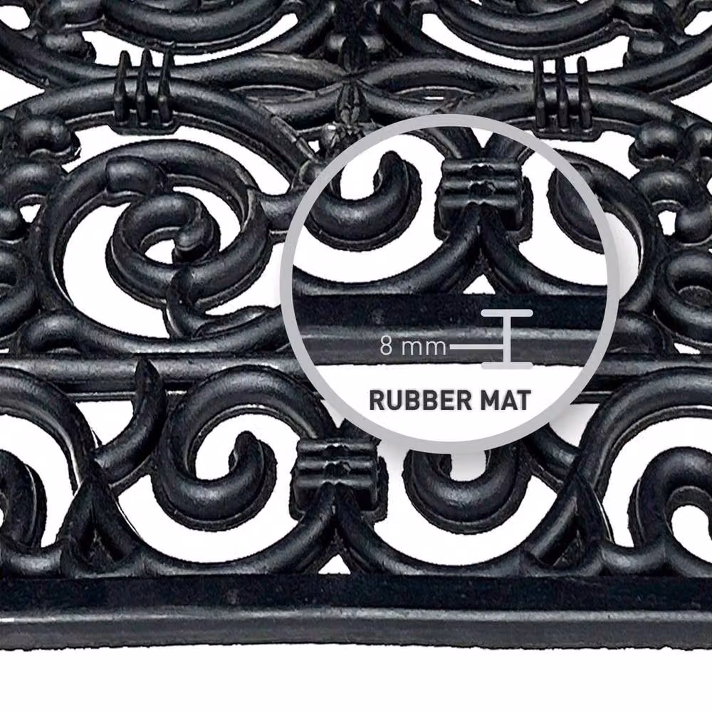 EONLION Large Non-Slip Rubber Entrance Doormat in Black, W/D: 100 x 100 cm – 4