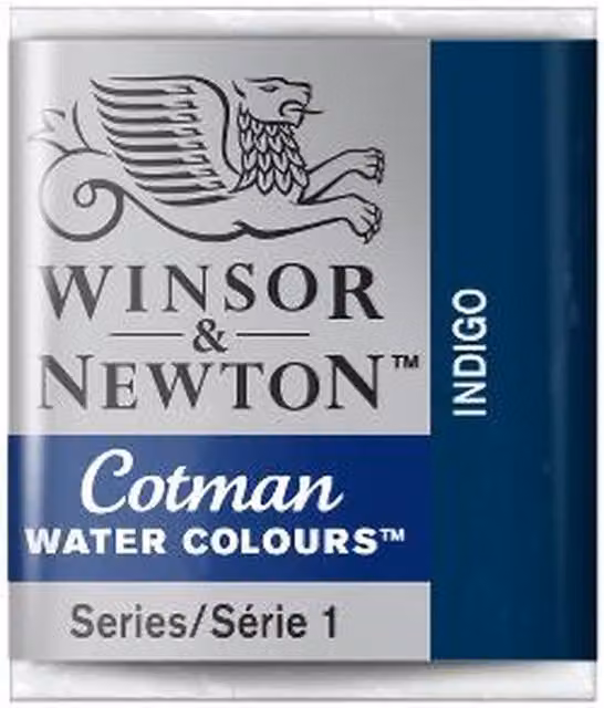 Winsor and Newton Cotman Watercolour Half Pan Paint in Indigo Blue