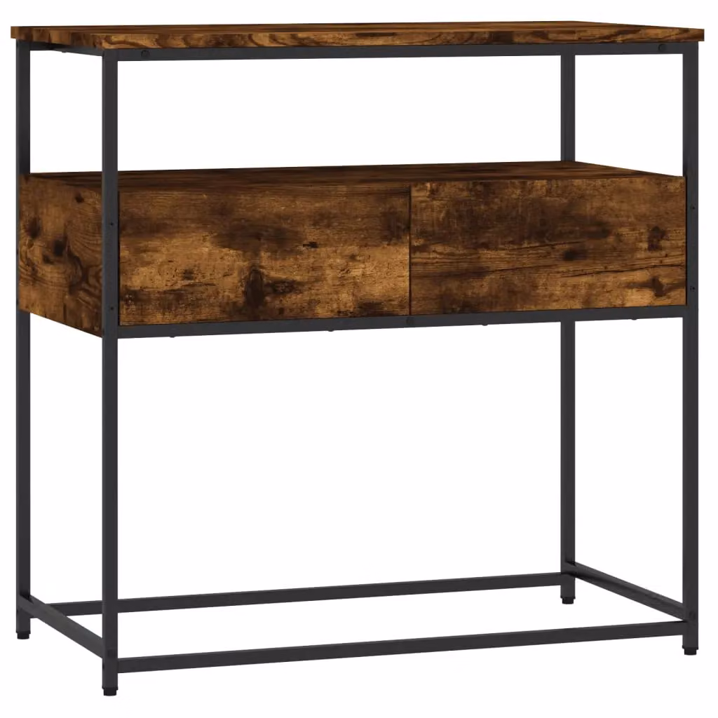 Berkfield Home Smoked Oak Console Table in Brown, W/D/H: 75 x 40 x 75 cm – 2