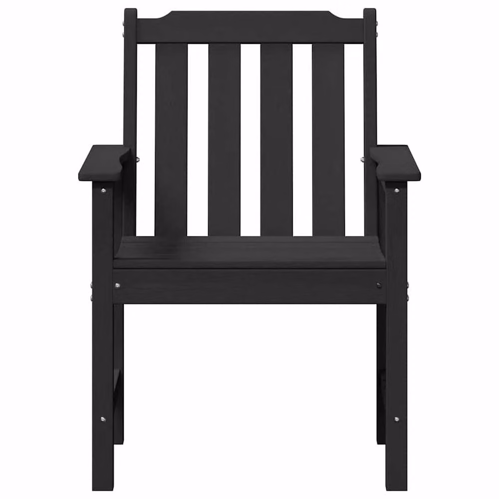 Berkfield Home Set of 4 Black Garden Dining Chairs in HDPE, W/D/H: 55.5 x 55.5 x 88 cm – 5