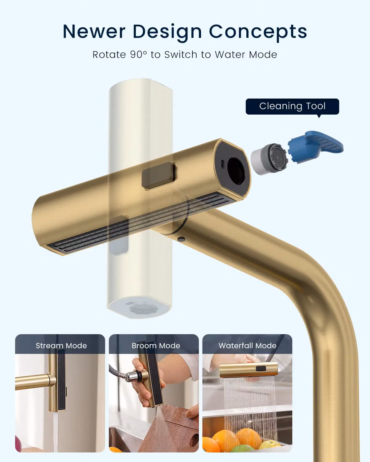 Appaso Gold Stainless Steel Kitchen Tap with Pull Out Spray and Swivel Spout – 2