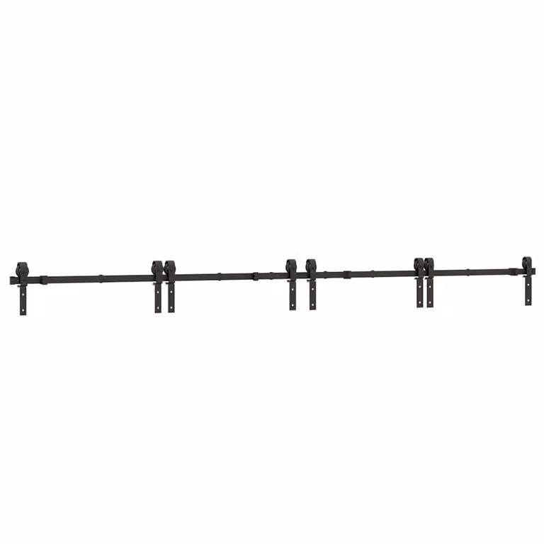 Berkfield Home Matt Black Steel Sliding Door Hardware Kit