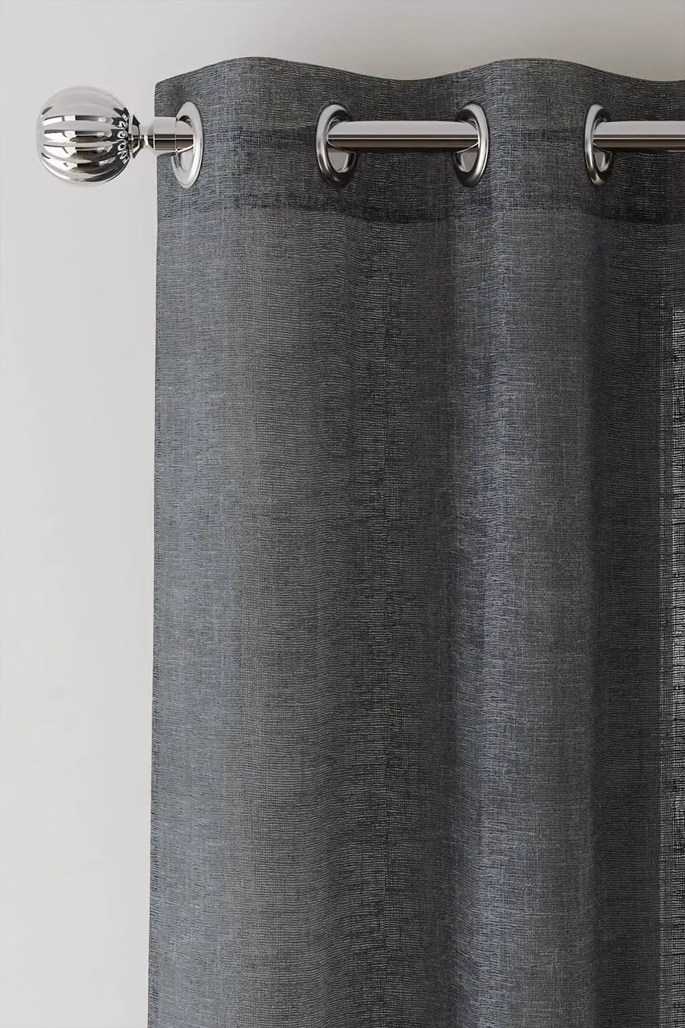 Tyrone Textiles Grey Linen Look Sheer Voile Panel Pair with Eyelet Header, Width: 140 cm, Drop: 183 cm – 2