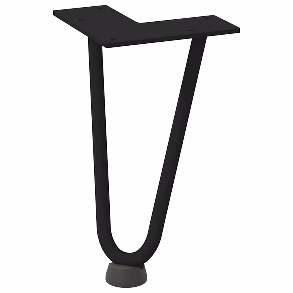 Berkfield Home Black Steel Hairpin Table Legs, 4 Pieces, Height: 20 cm – 2