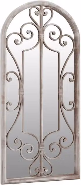 Berkfield Home Decorative Rectangular Garden Wall Mirror in Sand Beige, W/H: 100 x 45 cm – 1