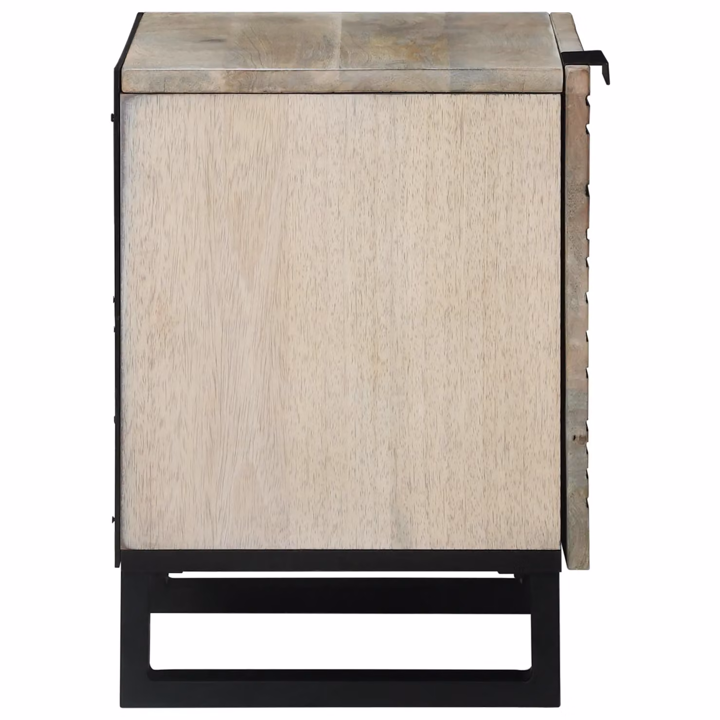 Berkfield Home Set of 2 Rustic Mango Wood Bedside Tables in Brown, W/D/H: 40 x 33.5 x 46 cm – 5