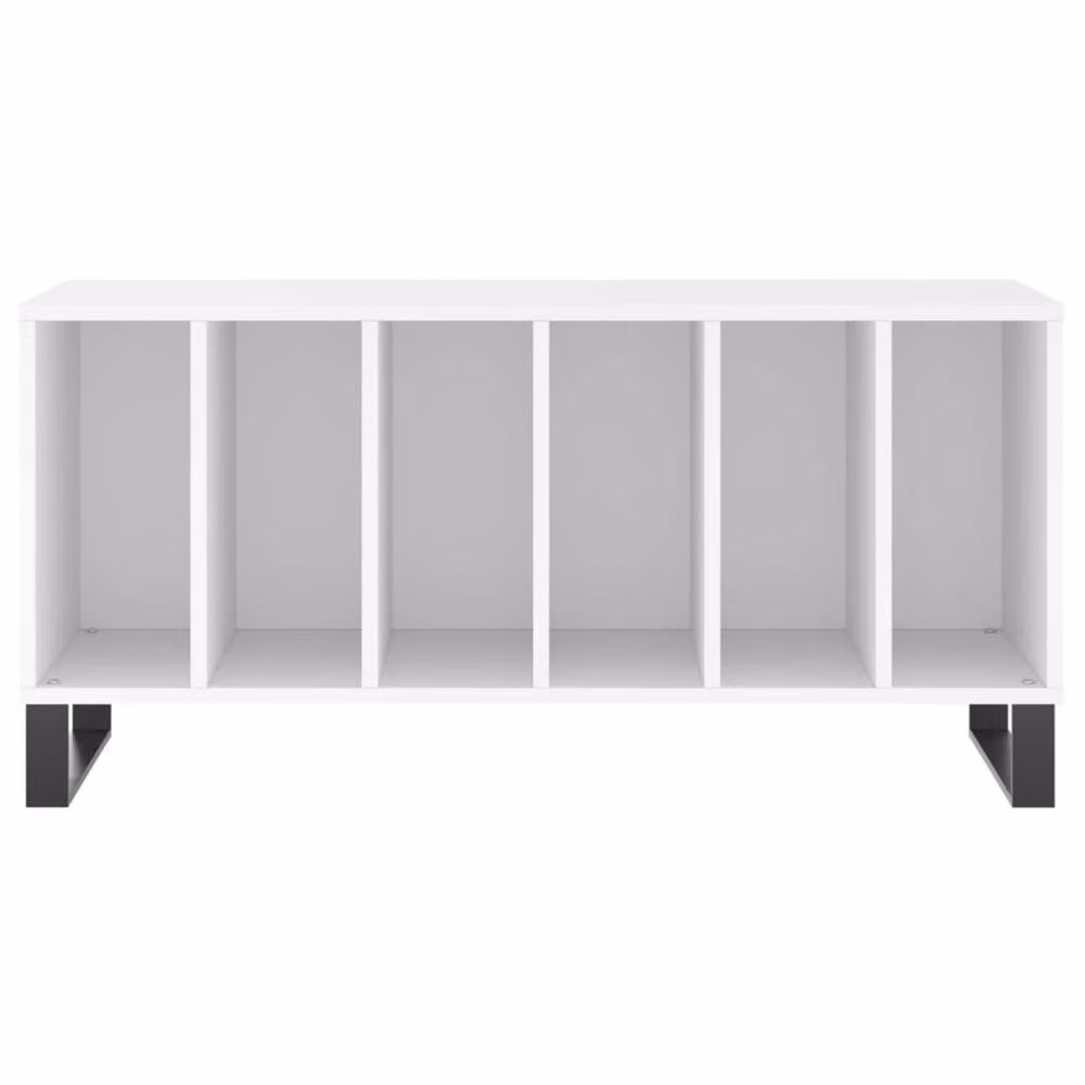 Berkfield Home Modern White Record Cabinet in Engineered Wood W/D/H: 100 x 38 x 48 cm – 3