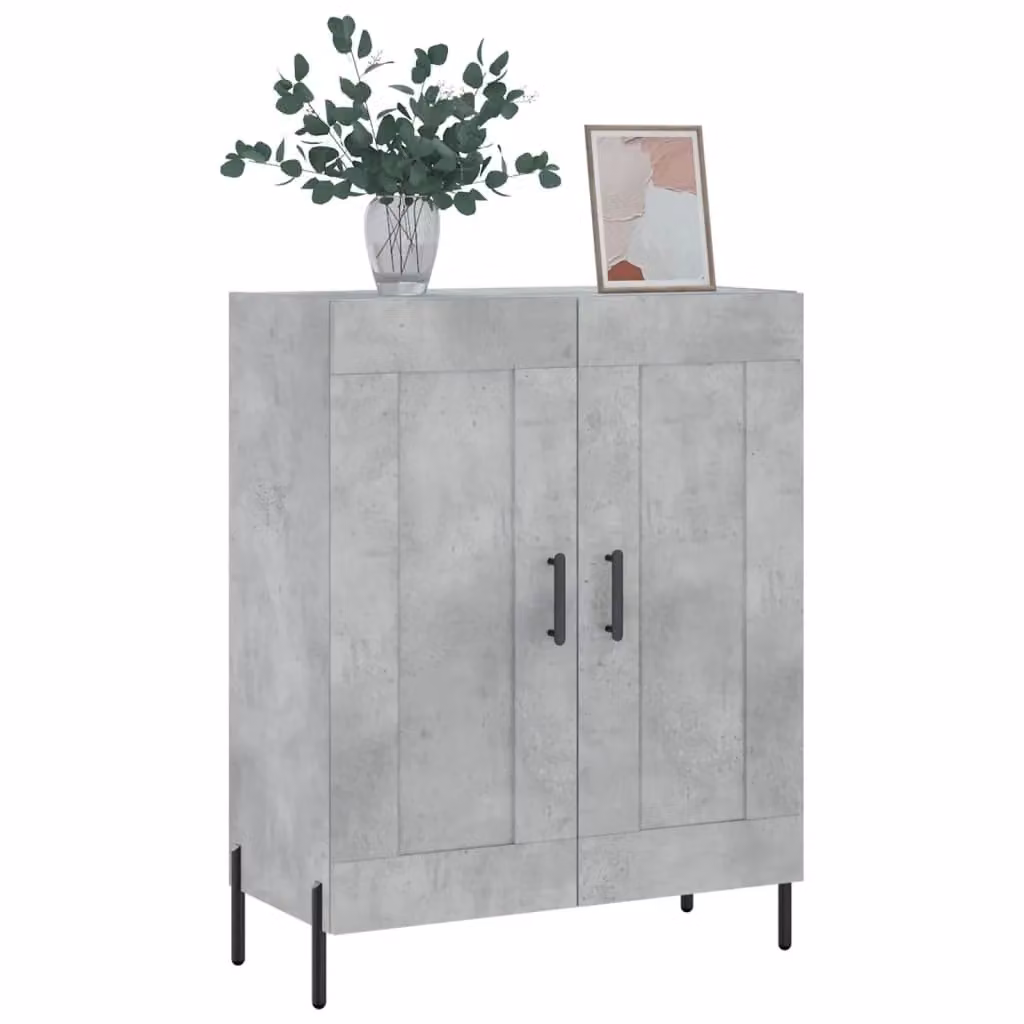 Berkfield Home Sideboard in Concrete Grey, W/D/H: 69.5 x 34 x 90 cm – 2