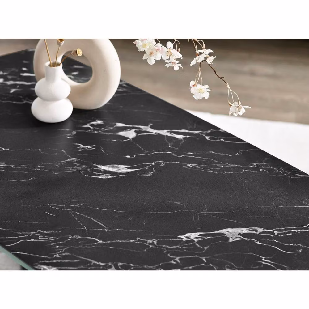 Cheshire Helios Modern Black Marble Effect Coffee Table – 3