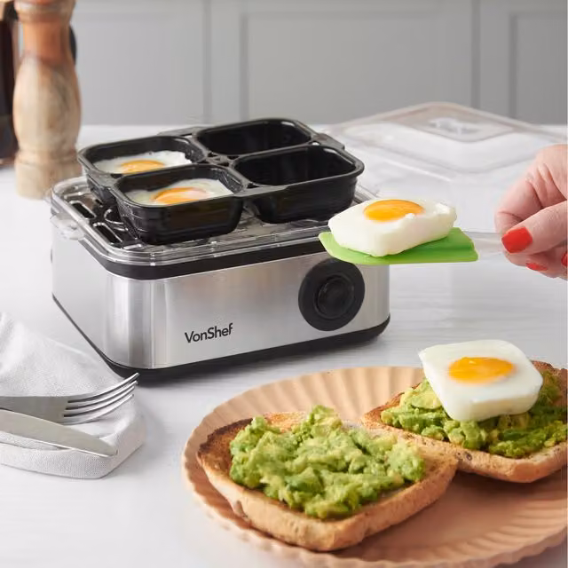 VonShef 3 in 1 Electric Egg and Omelette Maker in Silver