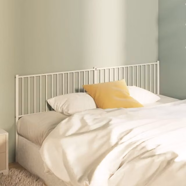 Berkfield Home Classic Metal Headboard in White, 200 cm – 1