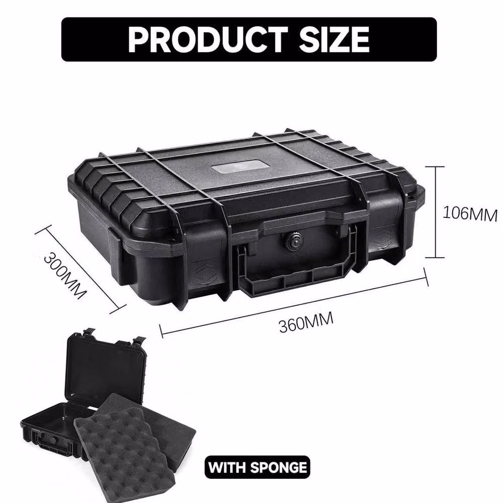 SPETLEK Secure Box Camera Equipment Storage Case with Inserts, Black, W: 36.0 cm, D: 30.0 cm, H: 10.6 cm – 2