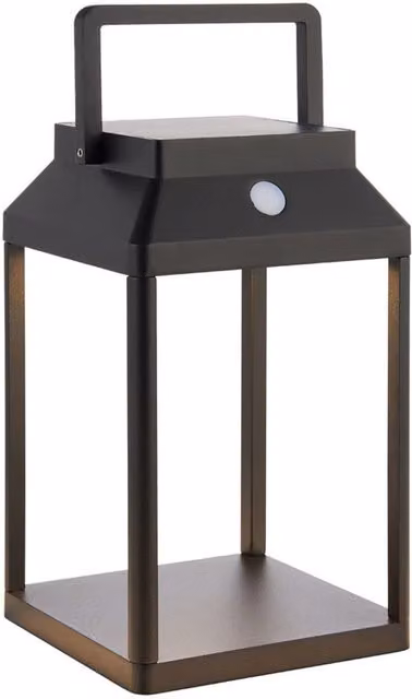 Loops Solar Powered Outdoor Table Lamp in Black with Warm White LED – 1