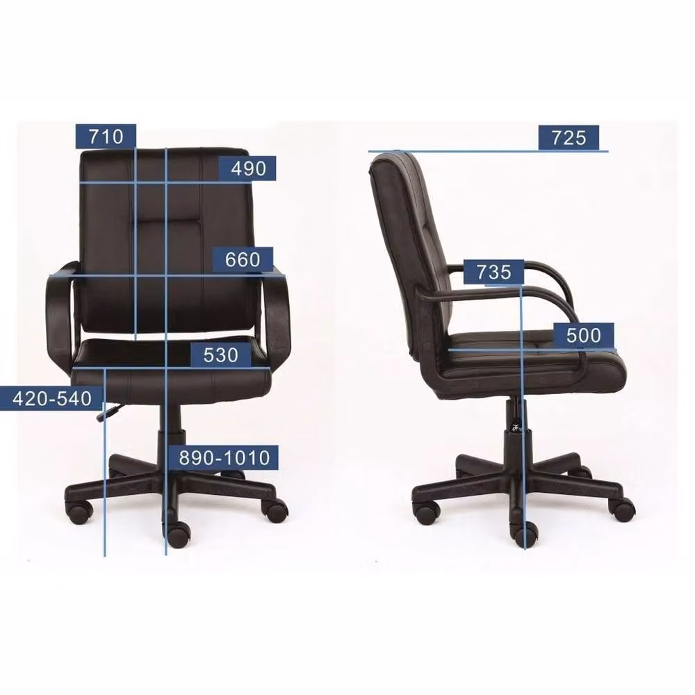 EONLION Black Executive Home Office Chair in Synthetic Leather with Armrests – 2
